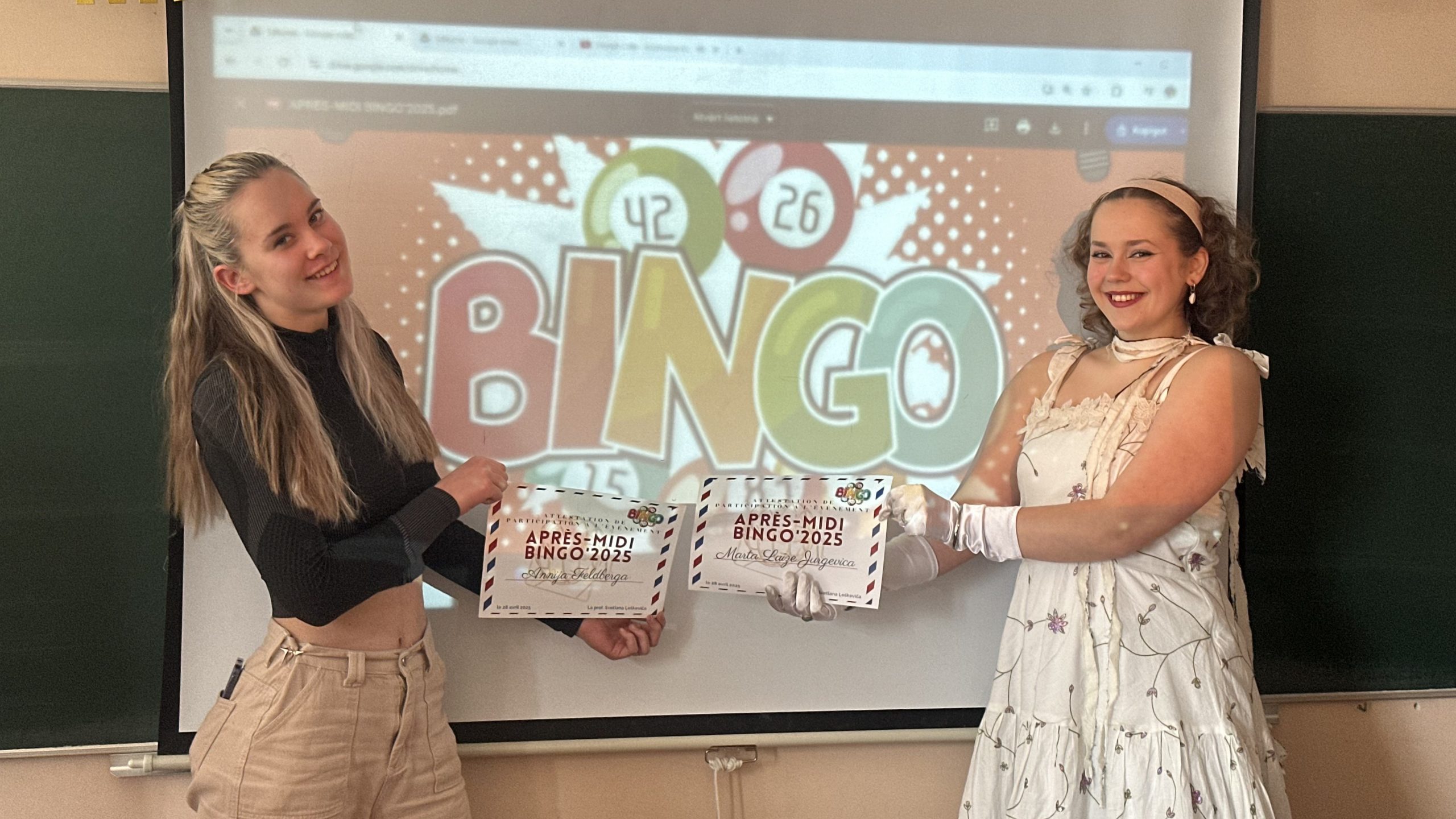 Bingo spēle franču valodā